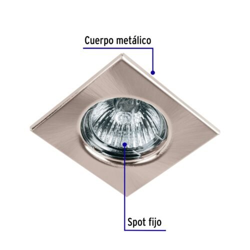 455681 45568 - Luminario cuadrado satín spot fijo, lámpara no incluida