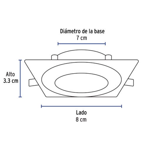 455682 45568 - Luminario cuadrado satín spot fijo, lámpara no incluida