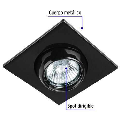455701 45570 - Luminario cuadrado negro spot esférico, lámpara no incluida