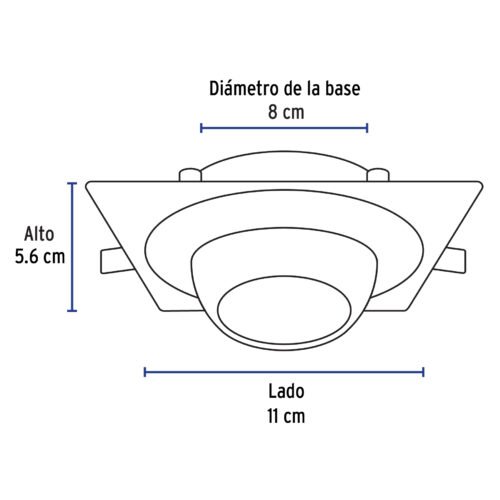 455702 45570 - Luminario cuadrado negro spot esférico, lámpara no incluida