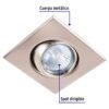 455712 45571 - Luminario cuadrado satín spot esférico, lámpara no incluida