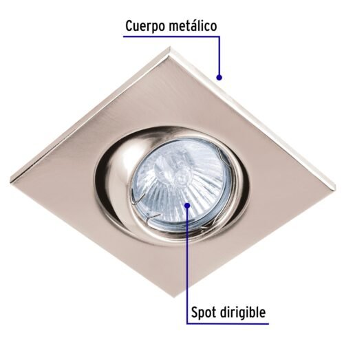 455712 45571 - Luminario cuadrado satín spot esférico, lámpara no incluida