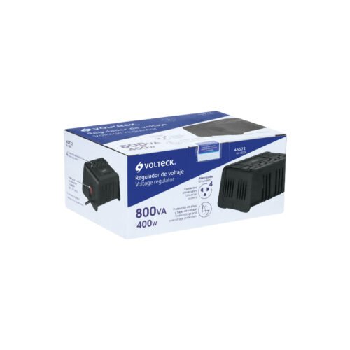 45572 - Regulador de voltaje de 800 VA / 400 W 4 contactos, Volteck