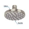 455811 45581 - Regadera satín 4" plato redondo, sin brazo, Foset Element