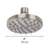 455812 45581 - Regadera satín 4" plato redondo, sin brazo, Foset Element