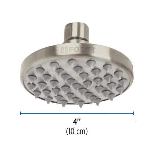 455812 45581 - Regadera satín 4" plato redondo, sin brazo, Foset Element