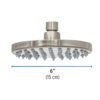 45582 - Regadera satín 6" plato redondo, sin brazo, Foset Element