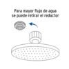 45582 - Regadera satín 6" plato redondo, sin brazo, Foset Element