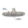 45583 - Regadera satín 8" plato redondo, sin brazo, Foset Element