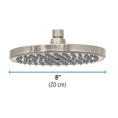45583 - Regadera satín 8" plato redondo, sin brazo, Foset Element