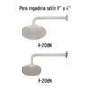 455892 45589 - Brazo y chapetón de repuesto para regadera techo, satinado