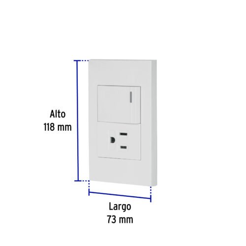 455912 45591 - Placa armada 1 interruptor,1contacto,1.5mod,Española, blanco