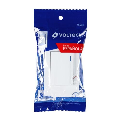 45593 - Placa armada 1 interruptor, 3 módulos, Española, blanco