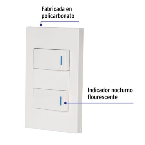 45596 - Placa armada 2 interruptores, 1 módulo, Española, blanco