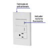 45597 - Placa armada 2 interruptores,1 contacto,1mod,Española,blanco