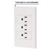 45598 - Placa armada 3 contactos, 1 módulo, Española, blanco