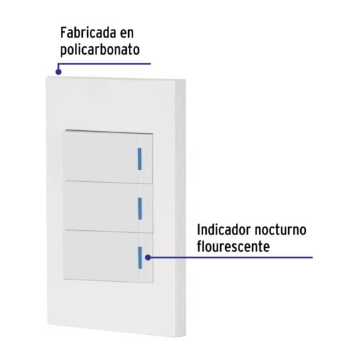 455991 45599 - Placa armada 3 interruptores, 1 módulo, Española, blanco