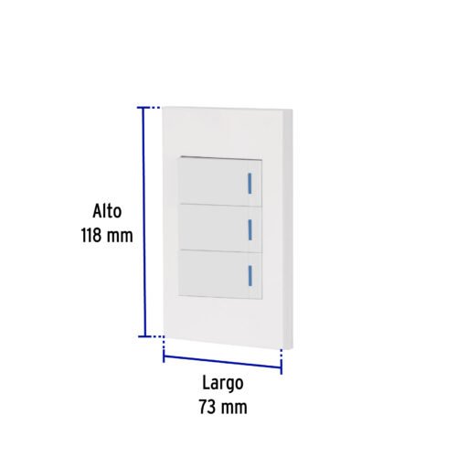 455992 45599 - Placa armada 3 interruptores, 1 módulo, Española, blanco