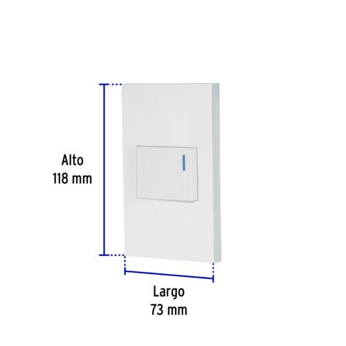 45600 - Placa armada 1 interruptor de 3vías, 1.5mód, Española,blanco