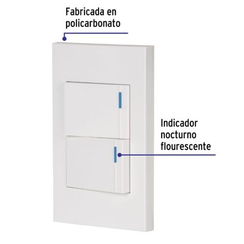 456011 45601 - Placa armada 2interruptores 1de 3vías,1.5mod,Española blanco