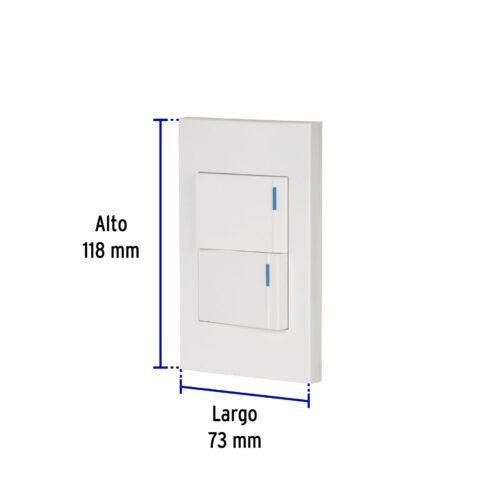 456012 45601 - Placa armada 2interruptores 1de 3vías,1.5mod,Española blanco