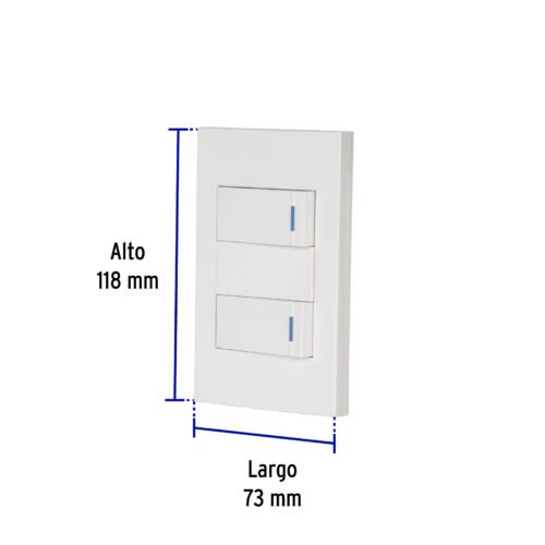 456022 45602 - Placa armada 2 interruptores 1de 3vías,1 mod,Española,blanco