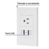 456032 45603 - Placa armada 1contacto, 2puertos USB, 1.5mod,Española,blanco