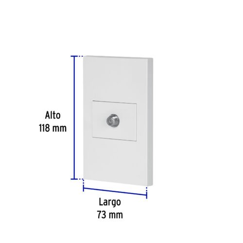 456052 45605 - Placa armada 1 toma de TV, 1.5 módulos, Española, blanco