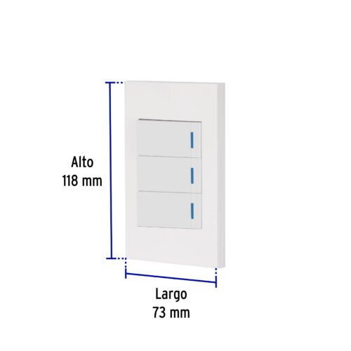 45606 - Placa armada 3 interruptores 1de 3vías,1 mod,Española,blanco