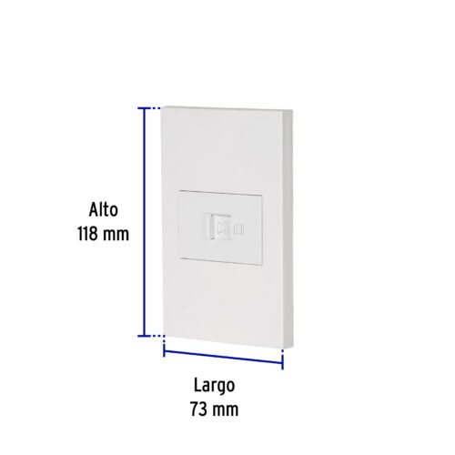 456072 45607 - Placa armada 1 toma para teléfono, 1.5 mod, Española, blanco