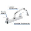 456091 45609 - Mezcladora 8" fregadero cromo, cuello corto, palanca, BASIC
