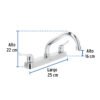 456092 45609 - Mezcladora 8" fregadero cromo, cuello corto, palanca, BASIC