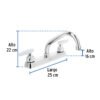 45610 - Mezcladora 8" fregadero cromo, cuello corto, cono, BASIC