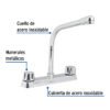 45614 - Mezcladora 8" fregadero cromo, cuello cobra,compresión,BASIC