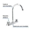 45615 - Mezcladora 8" fregadero cromo, cuello curvo,hexagonal, BASIC