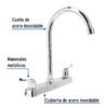 45618 - Mezcladora 8" fregadero cromo, cuello curvo, palanca, BASIC