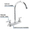 45619 - Mezcladora 8" fregadero cromo, cuello curvo, cono, BASIC
