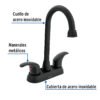 456231 45623 - Mezcladora lavabo 4" negro, tipo bar, palanca, AQUA
