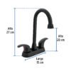 456232 45623 - Mezcladora lavabo 4" negro, tipo bar, palanca, AQUA
