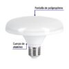 456301 45630 - Lámpara LED tipo OVNI 12 W (equiv. 75 W), luz cálida, caja