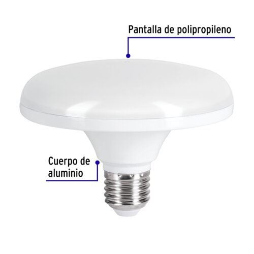 456301 45630 - Lámpara LED tipo OVNI 12 W (equiv. 75 W), luz cálida, caja