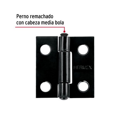 45632 - Bisagra rectangular 1" negra, HERMEX