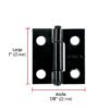 45632 - Bisagra rectangular 1" negra, HERMEX