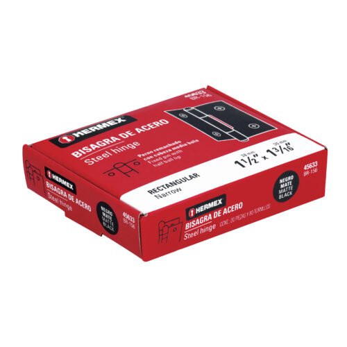 45633 - Bisagra rectangular 1-1/2" negra, HERMEX