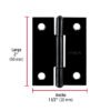 45634 - Bisagra rectangular 2" negra, HERMEX