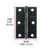 45635 - Bisagra rectangular 2-1/2" negra, HERMEX