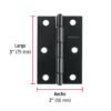 45636 - Bisagra rectangular 3" negra, HERMEX