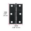45637 - Bisagra rectangular 3-1/2" negra, HERMEX