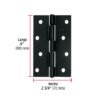 45638 - Bisagra rectangular 4" negra, HERMEX