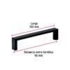 45639 - Jaladera de 96mm, línea Andamio, negro, HERMEX